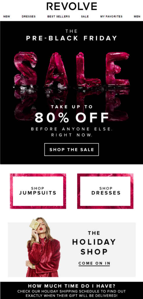 Revolve Black Friday Email Campaign